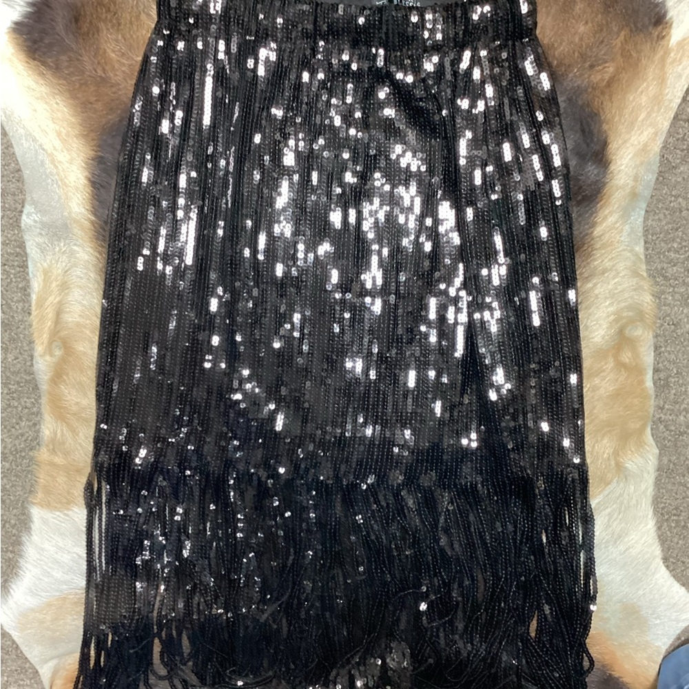 Ladies Black Sparkly Skirt